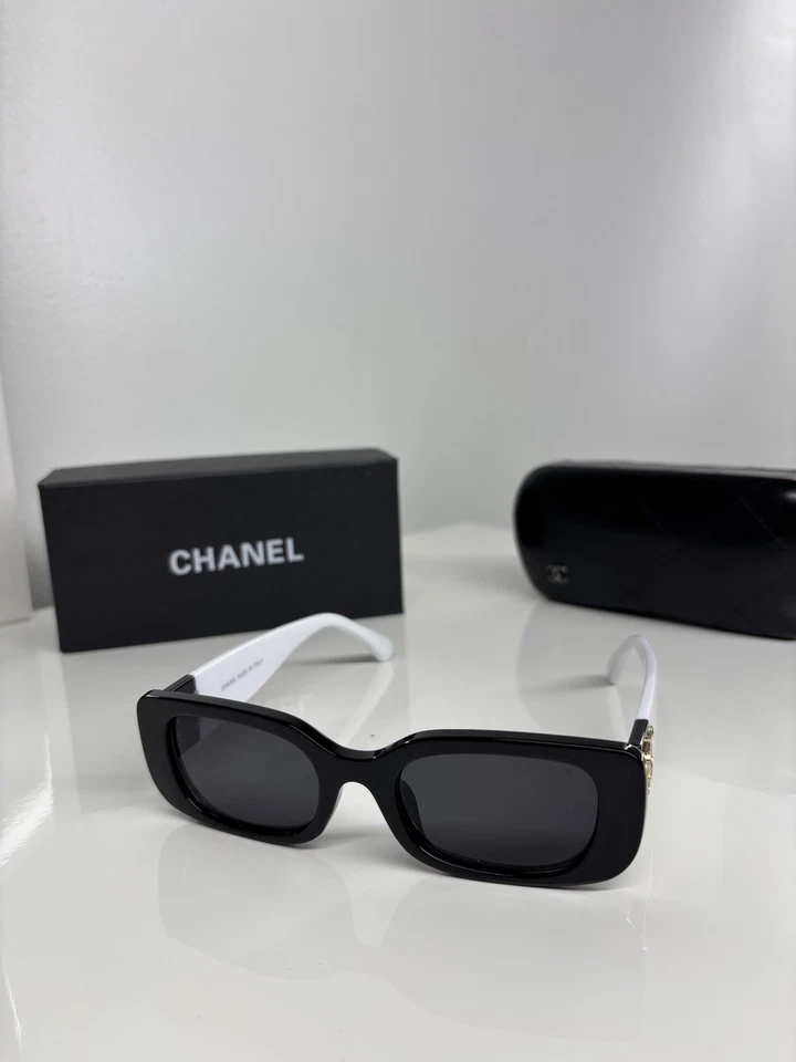 Chanel Black and White Women’s Sunglasses/Rectangular Frames ￼ - Image 3 of 3