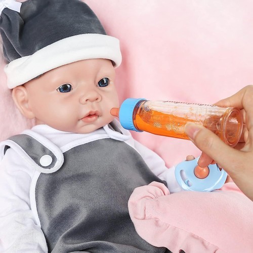  4PCS Doll Feeding Set - Realistic Magic Bottles & Cute Pacifier for Baby Dolls