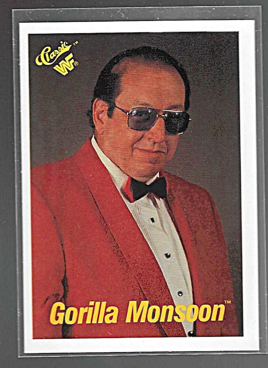 Gorilla Monsoon  - 1989 Classic WWF #52 rookie card (g1)