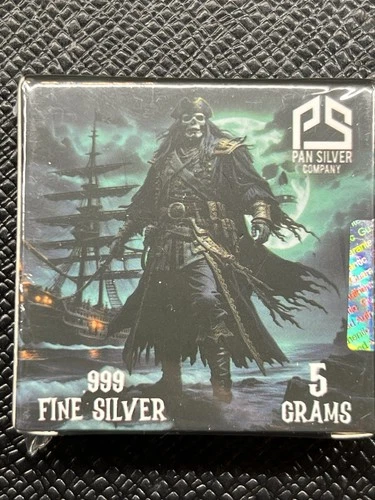 Pan Silver Company 5 Gram .999 Fine Silver Bar – Pirate – Ltd 3000 #1190