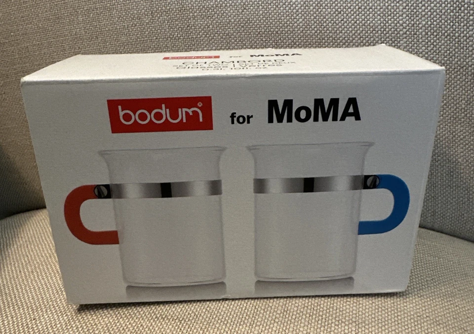 Bodum Chambord кофейные чашки - набор из 2 красный/синий Moma дизайн магазина - новый в коробке!! - Изображение 2 из 4