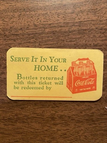 vintage Coca-Cola bottle return ticket
