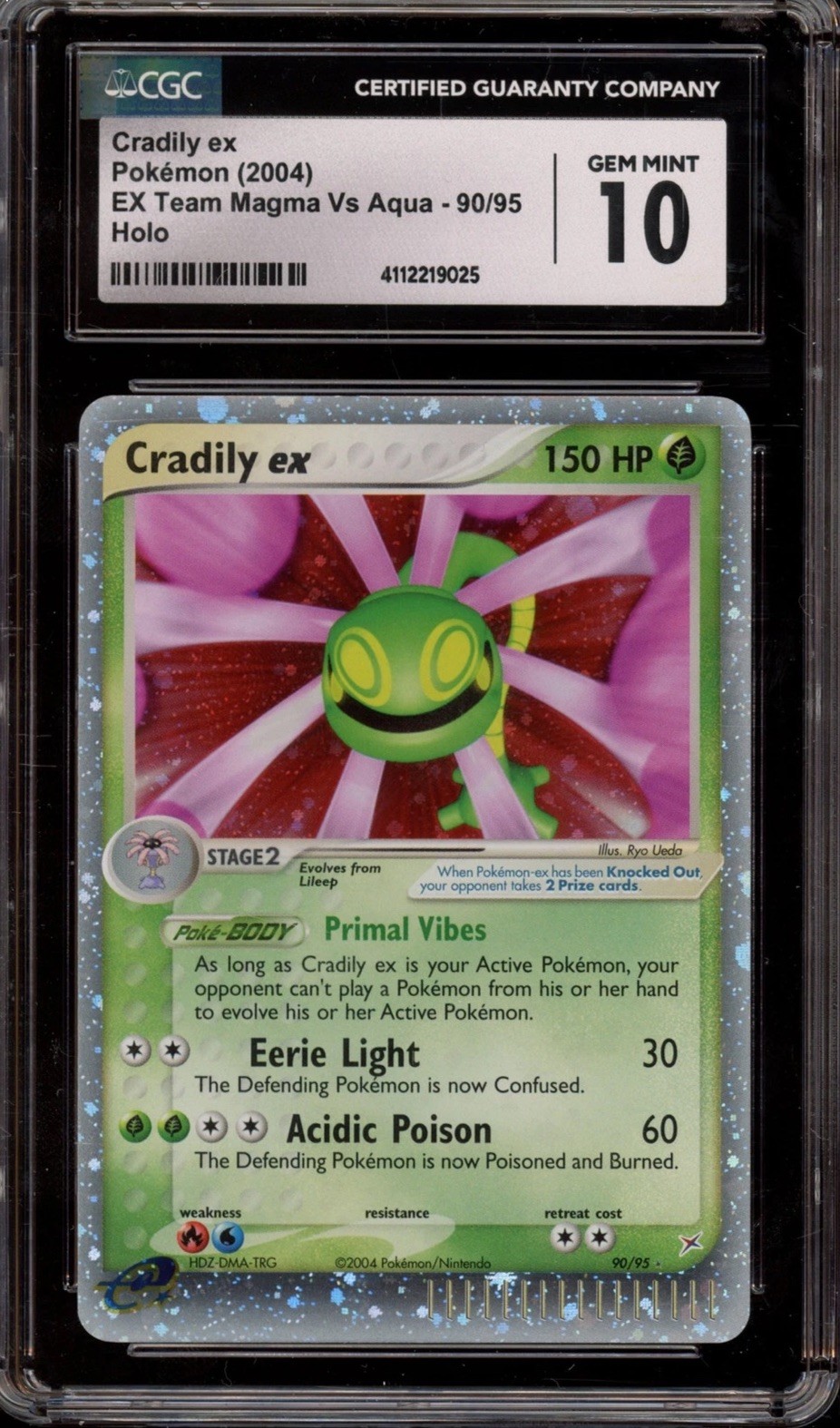 Pokemon Cradily ex EX Team Magma Vs Aqua Ultra Rare #90 CGC 10
