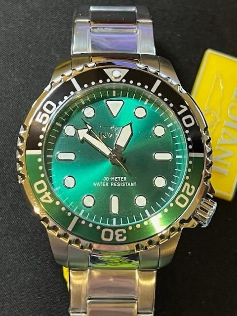 Invicta Pro Diver Silver 47220 Quartz 48Mm Green Dial Men's Watch