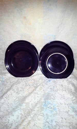 4 DINNER PLATES plum set lot purple HOMER LAUGHLIN FIESTA WARE 10.5" NEW