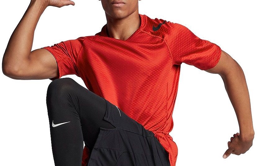 Nike Pro HyperCool Short Sleeve Top XLarge Habernero Red Black RRP£38.95 image 6