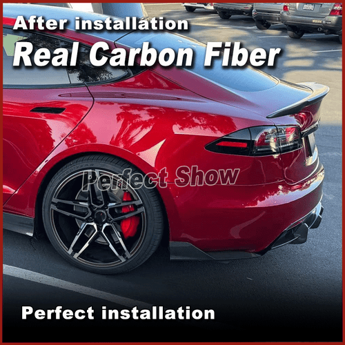Diffusore posteriore carbonio diffusore posteriore splitter labbro adatto per Tesla Model S 2021-23 - Foto 4 di 14