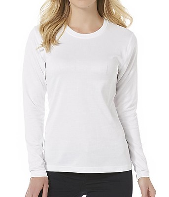 Hanes White Long Sleeve X-Temp Crew Neck Thermal Layers Women's