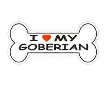 5" love my goberian dog bone bumper sticker decal usa made