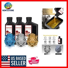 3D Printer Resin 1kg - 405nm UV-Curing, Metallic Shine, Blue/Brass/Silver