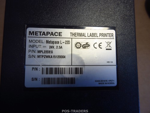 Metapace L-22D Thermal Label Printer MPL22DEG - NO FEED / OPENING HINGE BROKEN - Afbeelding 9 van 9