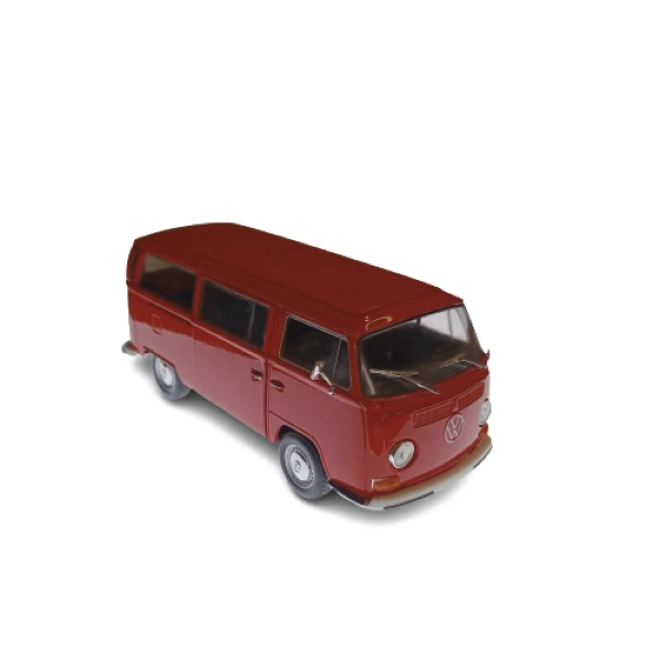 Modellino Welly 1:24 Furgone VW T2 serie 1967 metal diecast Rosso 1 apertura - Immagine 2 di 4