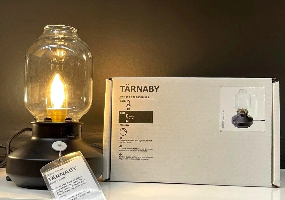 hun Omringd elleboog IKea TARNABY Table Lamp with Dimmer Knob Anthracite Black 003.238.87  TÄRNABY New | eBay