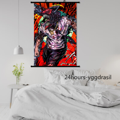 Chainsaw Man Anime Scroll Poster Manga Art Picture Print Dorm Room Wall  Decor