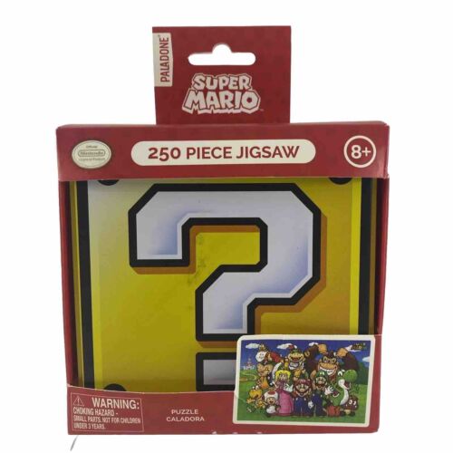 Nintendo Super Mario Bros 250 Piece Jigsaw Puzzle Question Mark Tin Box - Picture 1 of 6