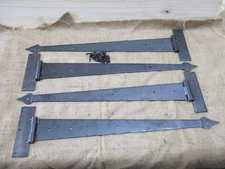 4 HUGE Strap T Hinges 24" Tee Hand Forged Gate Barn Rustic Medieval Iron Large