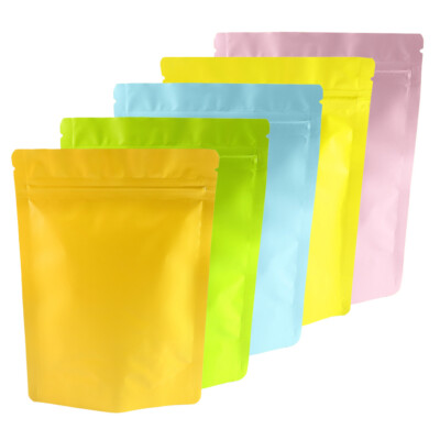 100 Double Sided Colors Heavy Duty Aluminum Foil Stand Up Packaging Food Bags
