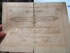 1920 Ungarn Post-WWI Wertpapierurkunde, 5000 Korona, Szentp&eacute;tery Julianna