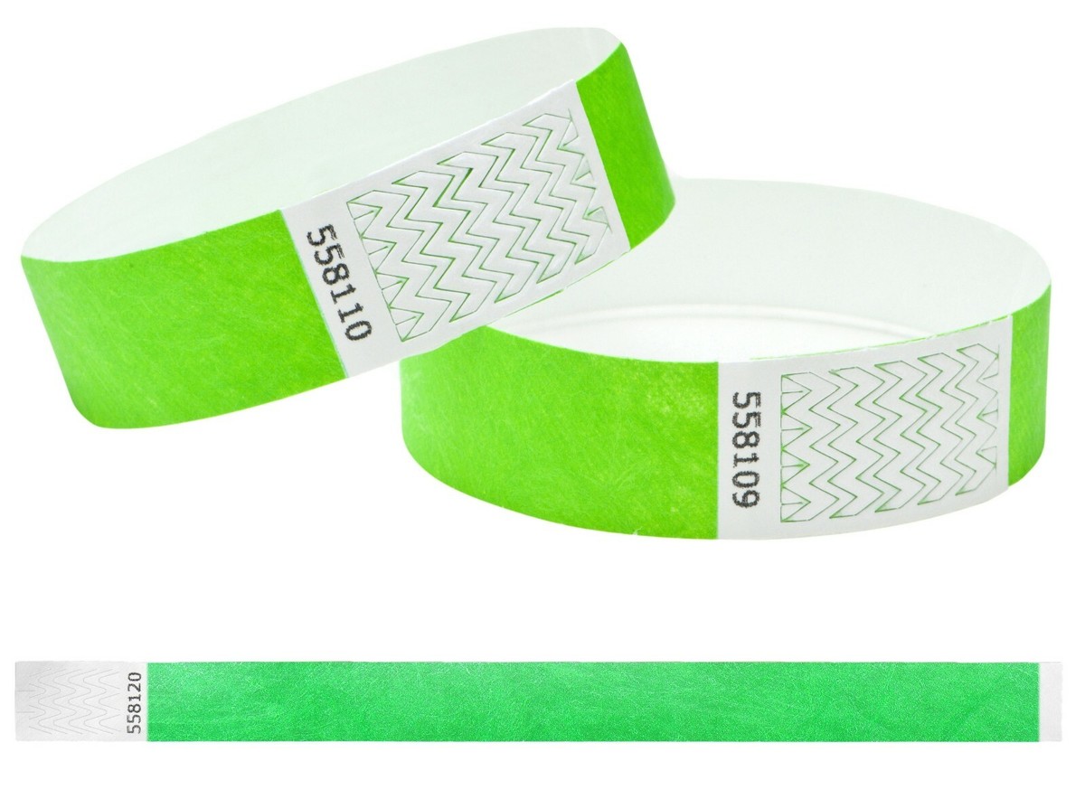 Pulseras Papel Tyvek 1'' Colores Neon | 1000 Pulseras | Envío Gratis