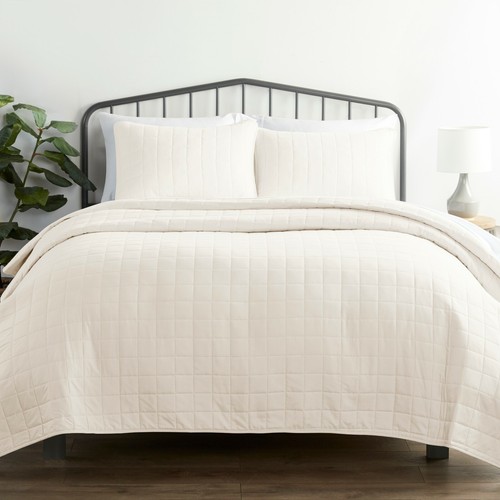 Premium Ultra Soft Quilted 3 Piece Coverlet Set Kaycie Gray Hotel Collection - Picture 83 of 111
