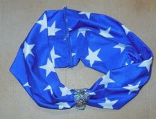 Patriotic Headband Royal White Stars Hologram Sequin Trim July 4th Costuming