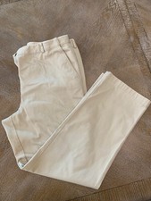 LL Bean Khaki Classic Fit Pants Sz 14 Adjustable Waist 36  Inseam 29  High Rise