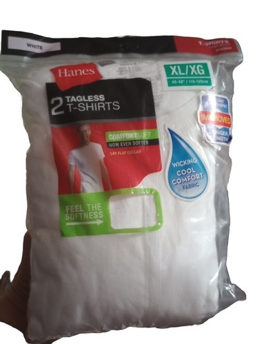 Hanes, Men's Crew T-Shirts, White, X-Large - 2 Count - 第 1/2 張圖片