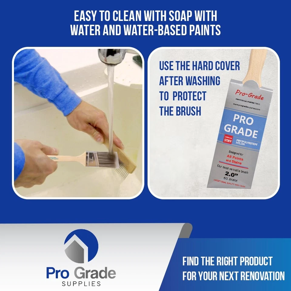 Juego de cepillos de pintura para pared o interior de casa en ángulo de 2" 12PK Foto 4 de 4