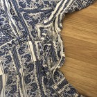 Nasty Gal Blue White Romper Printed Paisley Boho Shorts Plunge Ruffle Porcelain — photo 5