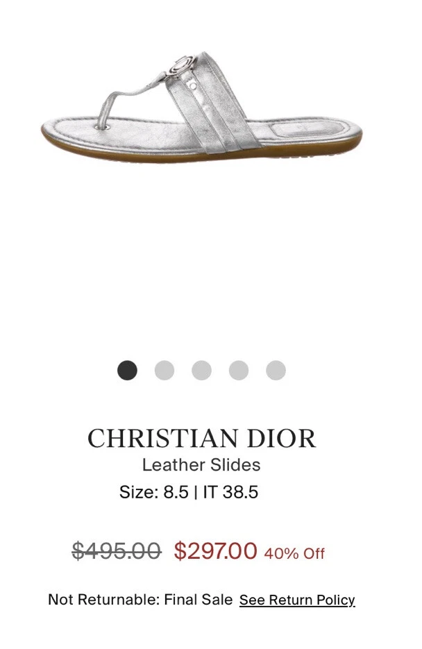 Toboggans en cuir femme Christian Dior taille 38,5