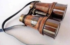 Nautical Brass Binoculars Antique Finish Vintage Gift Telescope Leather