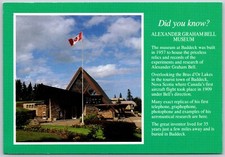 Baddeck Nova Scotia Alexander Graham Bell Museum Canadian Flag Postcard