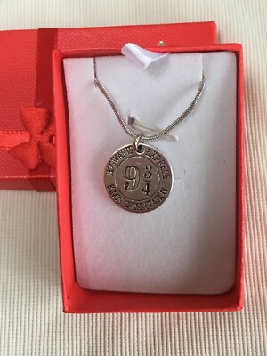 Harry Potter Motiv Plattform, 9 3/4 Halskette, versilbert, kostenlose Box, kostenloser Versand 