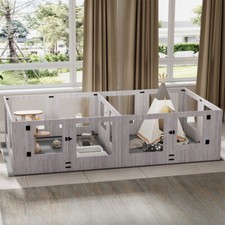 XXL Dog Whelping Box Safety Birthing Clear Pet Playpen with Rails Fertility Pads