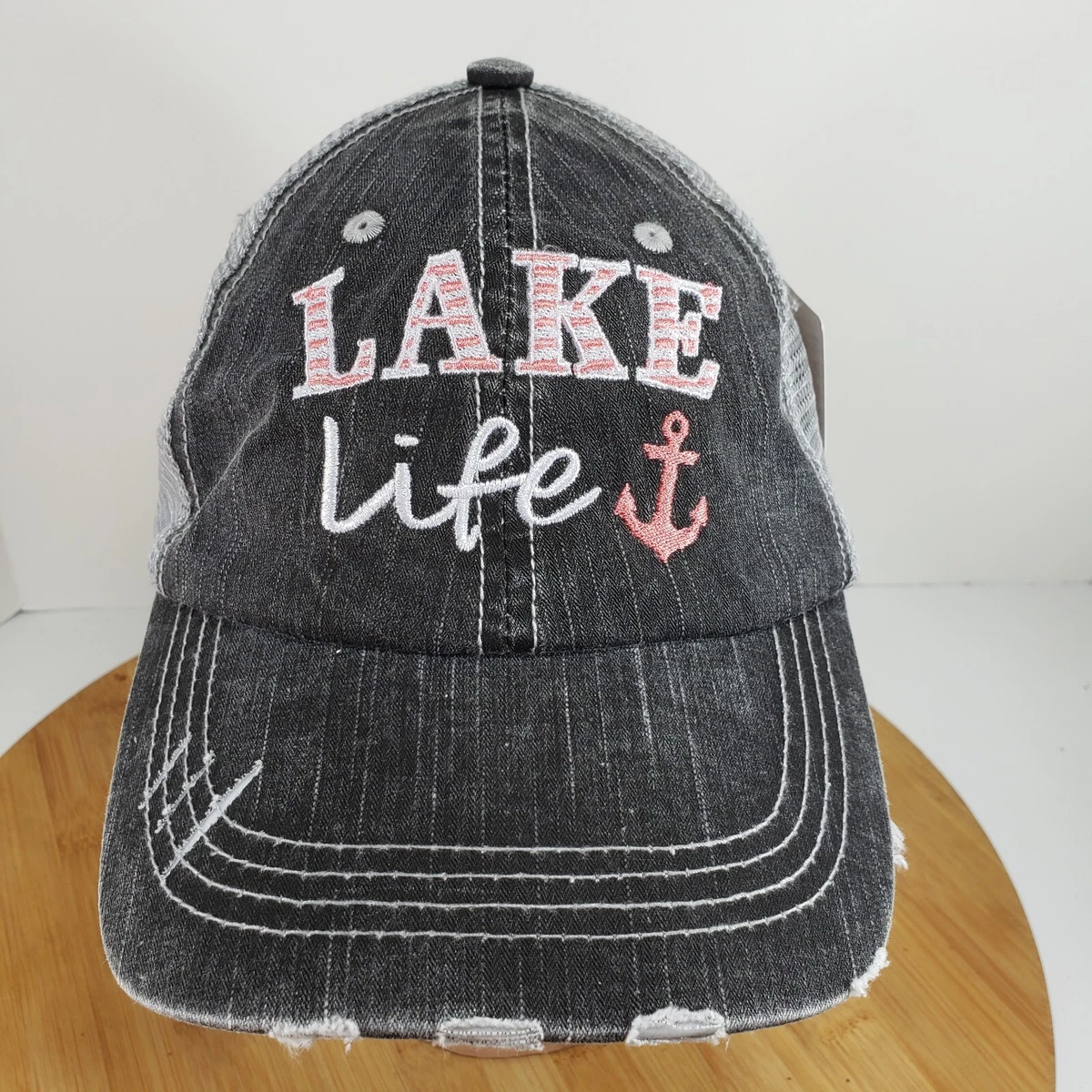 Lake Life Women s Trucker Hats Caps by Katydid Coral Pink One Size