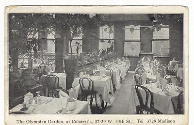 B&W THE OLYMPIA GARDEN AT COLAIZZI'S   W. 24TH ST-NY,NY 1908