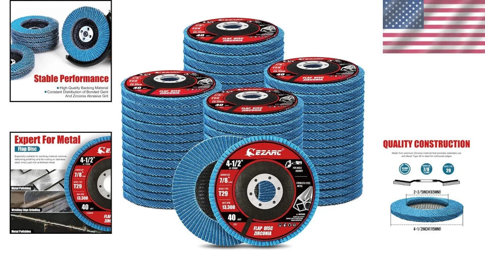 Professional Grade Zirconia Flap Discs 40 Grit - Image 2 of 4