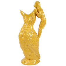 Brownfield Majolica Arts Crafts Grotesque Jug Monkey Goose 36cm Yellow 1870