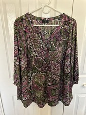 Tahari Multicolor Paisley Tunic Top Size 2X