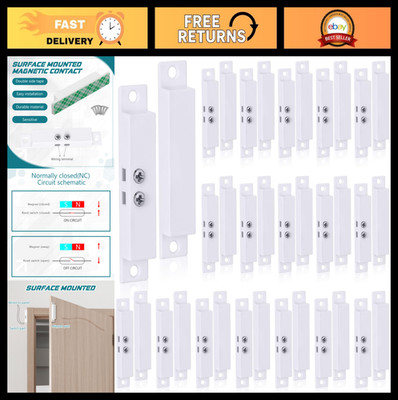 20 Sets Wired Magnetic Door Window Alarm Sensors with Double-Sided Tape - Securi