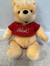 Disney Winnie the Pooh Plush Toy Red Shirt 12" Disneyland Walt Disney World
