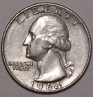 1964-D Washington Quarter - 90% Silver - Extra Fine - #1300EA
