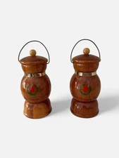 Vintage Wooden Salt & Pepper Shakers | Mount Vernon VA Souvenir | Americana Folk
