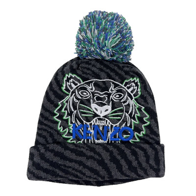 Kenzo Paris Tiger Beanie, Kindermütze Größe 1 Jahre alt, grau, neu