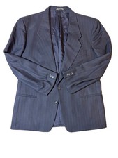 Giorgio Armani Wool Blazer 40 Black Pinstripe Italy Tailored Luxury