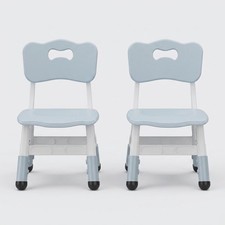 Kids Chairs Set of 2, 3-Level Adjustable Toddler Chairs, Plastic