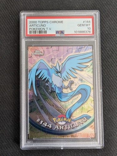 2000 Topps Chrome Pokemon T.V. #144 articuno Pokemon T.V. PSA 10