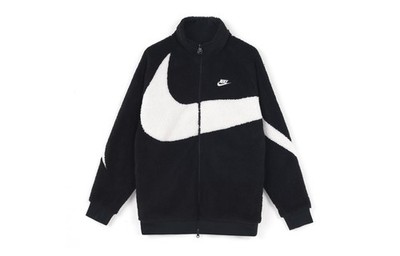 Nike Big Swoosh Reversible Boa Jacket 'Black' | eBay