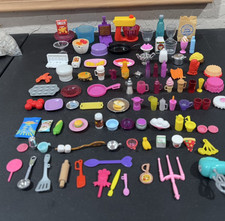 Huge Lot Barbie Doll Kitchen Food Some Vintage and Modern 103 Pieces Gift