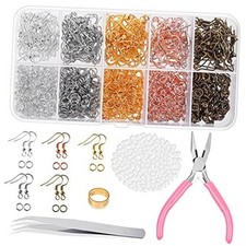 Earring Hooks, 1400pcs Making Kit with 200pcs Ear Rings, 1000pcs Jump Rings